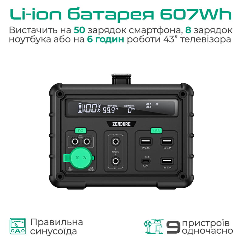 Зарядная станция Zendure 607Wh (ZDSB600M-gy-eu)