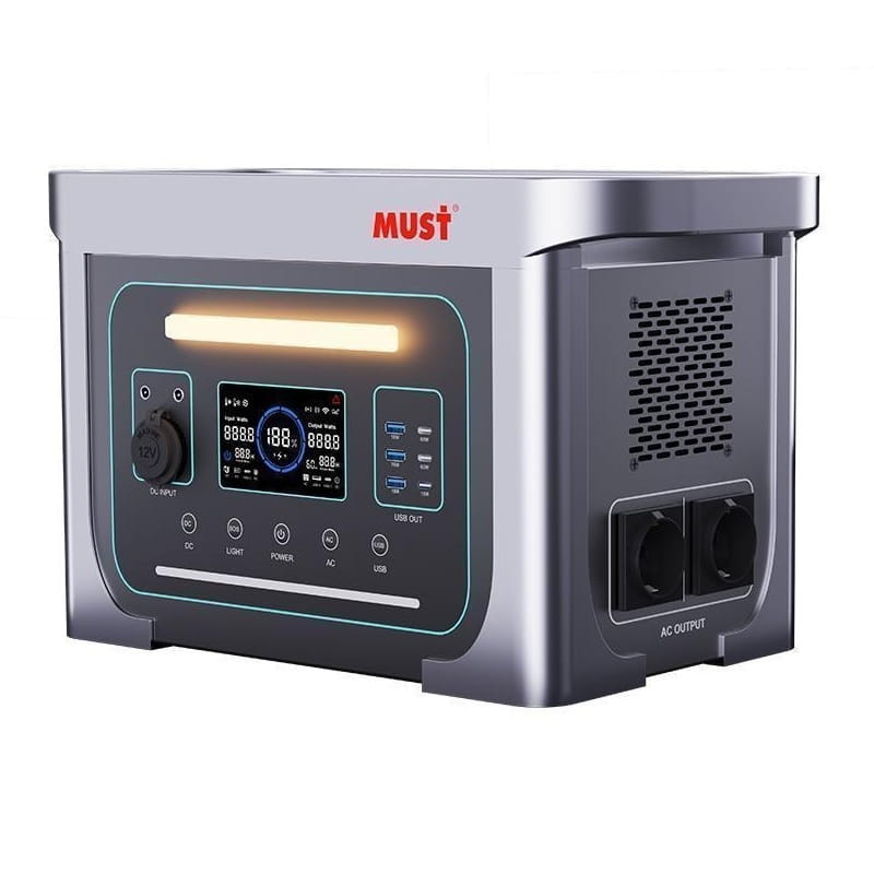 Переносная зарядная станция Must EM181-1024 1000W, 1280WH, PV VOC60V/25A MPPT