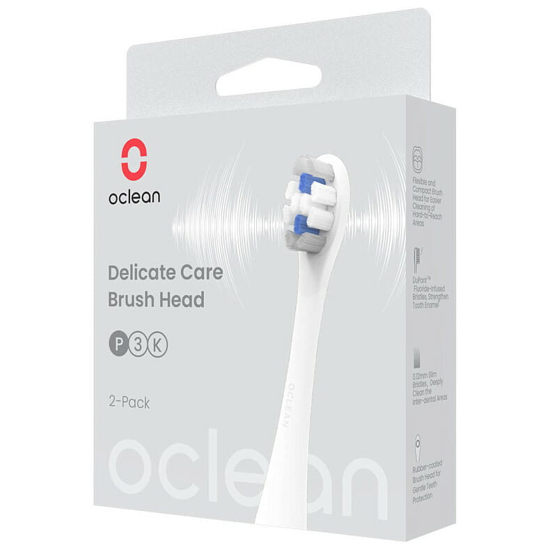 Насадка для зубної електрощітки Oclean P3K4 Delicate Care Extra Soft 2 шт (6970810552911)