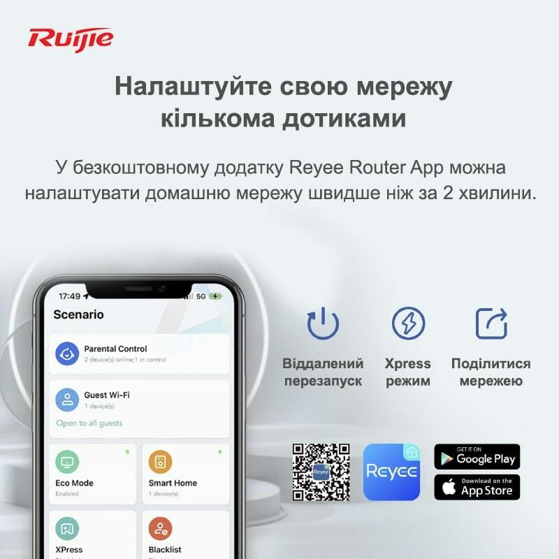 Беспроводной маршрутизатор Ruijie Reyee RG-EW1200_подарок