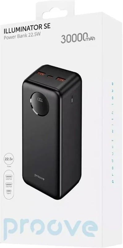 Универсальная мобильная батарея Proove Illuminator SE 22.5W 20000mAh Black (PBIL20212201)