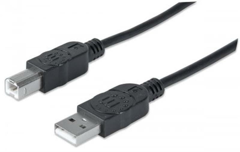 Кабель Intracom Manhattan (333368) USB2.0 AM-BM 1.8 м, Black