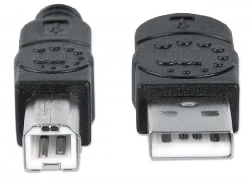 Кабель Intracom Manhattan (333368) USB2.0 AM-BM 1.8 м, Black