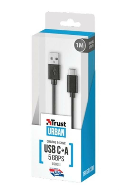 Кабель Trust Urban USB 3.1 - USB Type-C 1m, Black (21175)