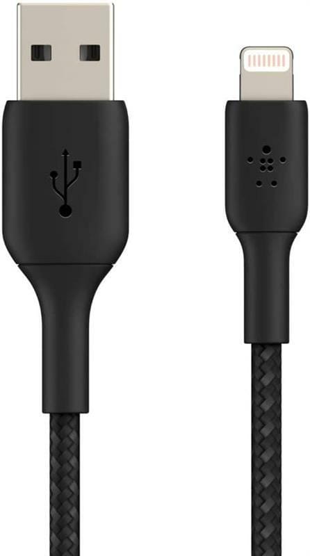 Кабель Belkin Braided USB-Lightning, 1м Black (CAA002BT1MBK)