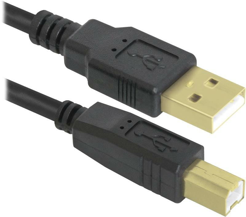 Кабель Defender USB04-06PRO USB 2.0 AM-BM 1.8 м, чорний (87430)
