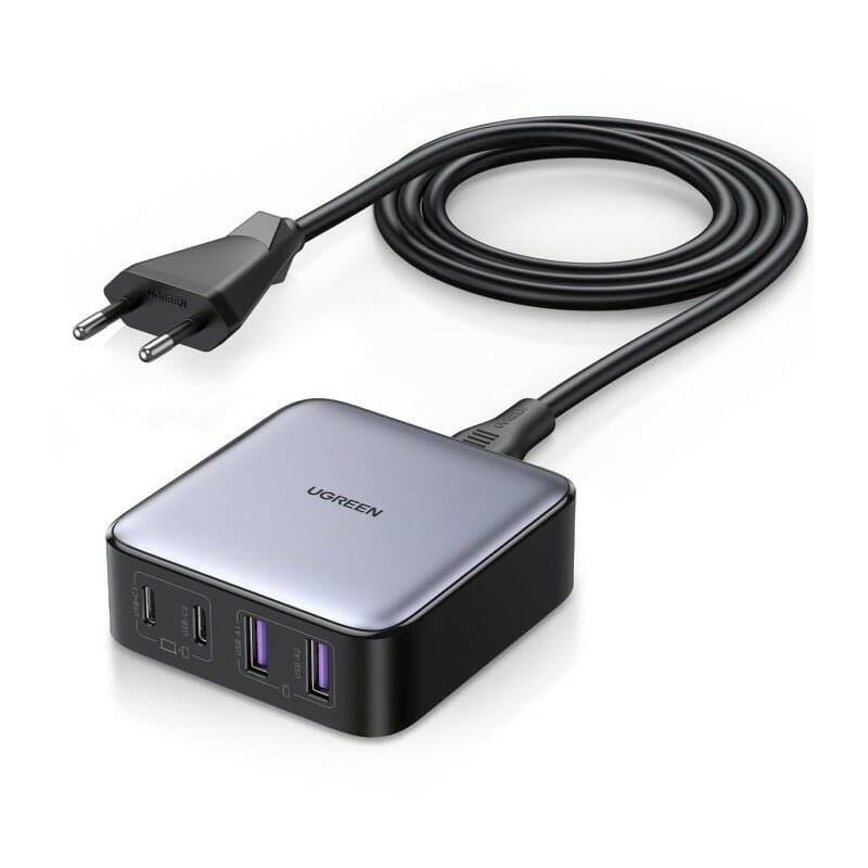 Зарядное устройство Ugreen Nexode CD327 65W GaN (2хUSB-C+2хUSB-A) Grey