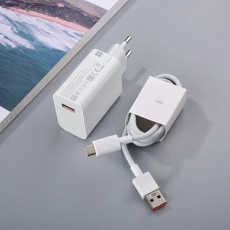 Мережевий зарядний пристрій Xiaomi Charging Combo (USB, 3A) White (BHR6039EU) + кабель USB-C