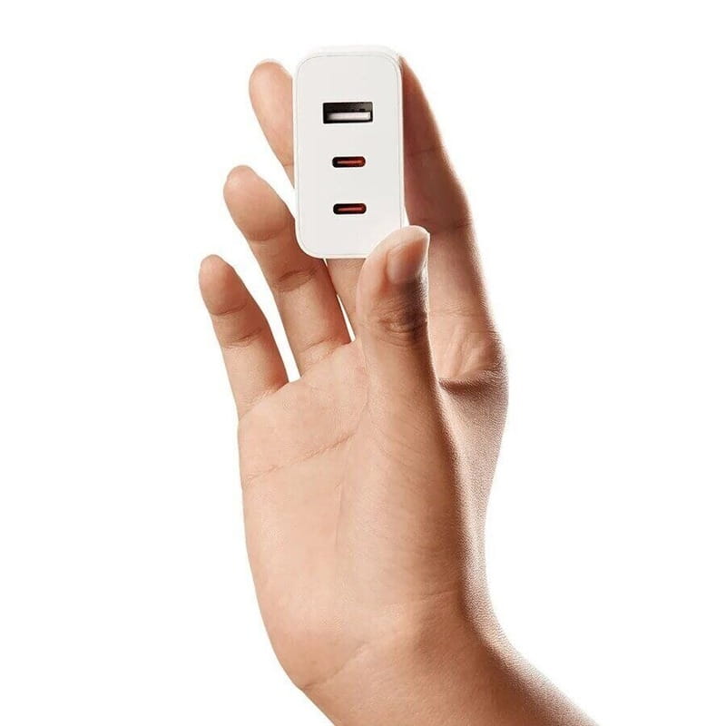Мережевий зарядний пристрій Xiaomi Charger GaN (3USB, 6.1A) White (BHR7493EU) + кабель USB-C