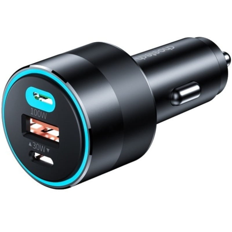 Автомобільний зарядний пристрій Choetech (2xUSB-C+USB-A) PD3.0 100W Black (TC0011-BK)