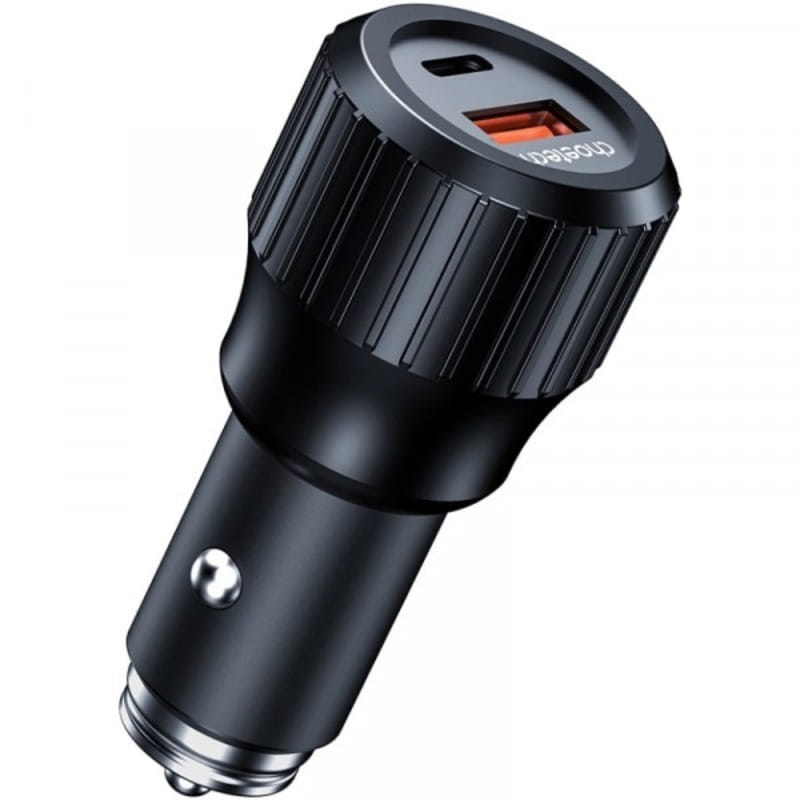 Автомобильное зарядное устройство Choetech (1USB Type C 45W; 1USB 18W) PD3.0 QC3.0 Black (TC0010-BK)