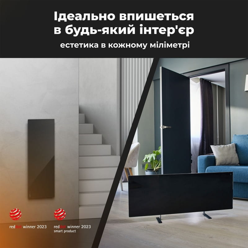 Інфрачервоний обігрівач AENO Premium Eco Smart Heater LED Black (AGH0004S)