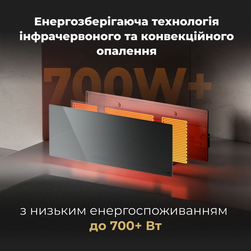 Інфрачервоний обігрівач AENO Premium Eco Smart Heater LED Gray (AGH0005S)