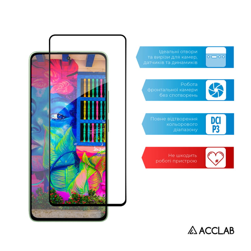 Защитное стекло ACCLAB Full Glue для Xiaomi Redmi Note 13 4G Black (1283126583704)