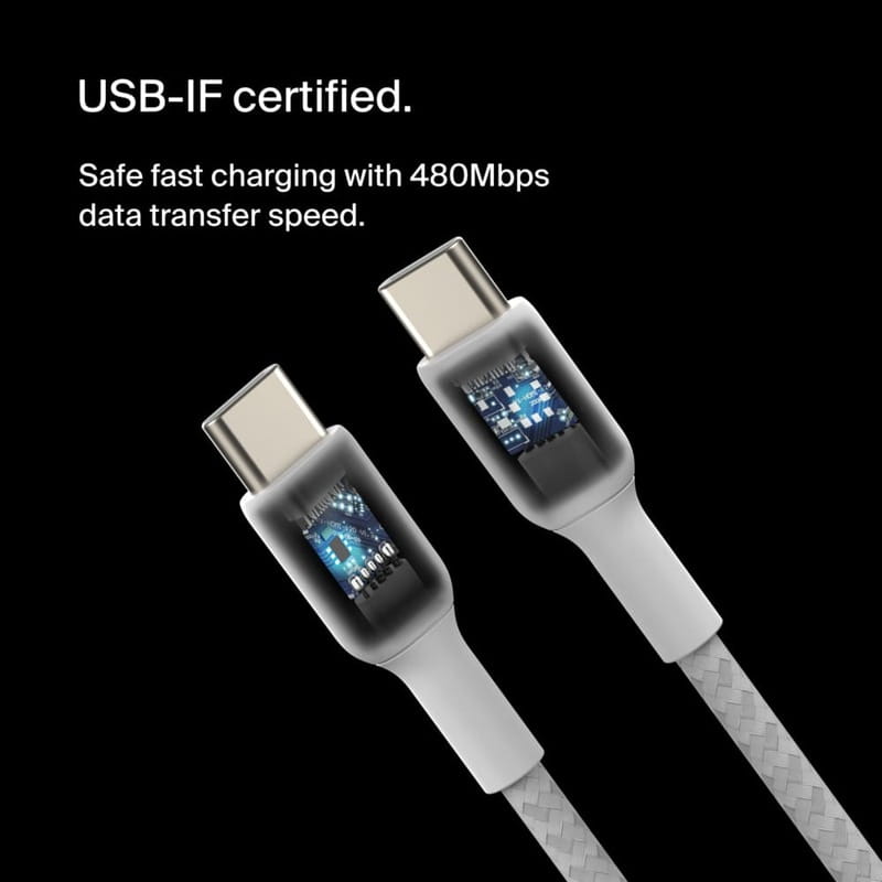 Кабель Belkin USB Type-C-USB Type-C, 2м White (CAB004BT2MWH)