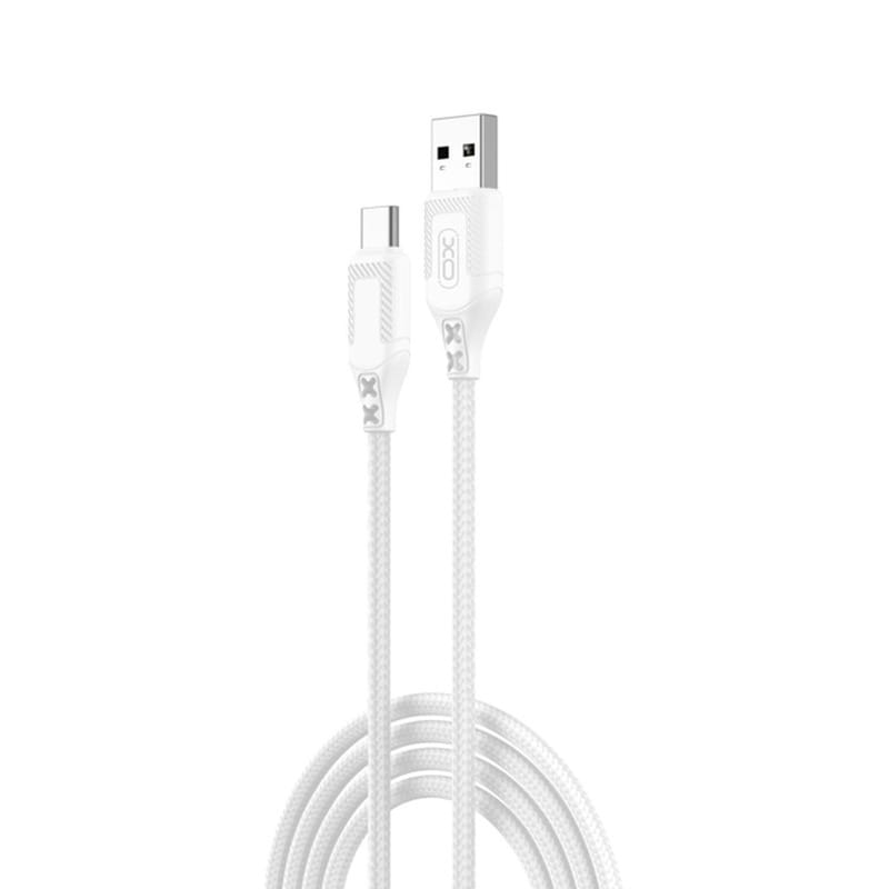 Кабель XO NB235 Zebra Series Braided USB - USB Type-C (M/M), 1 м, White (NB235_C_White)