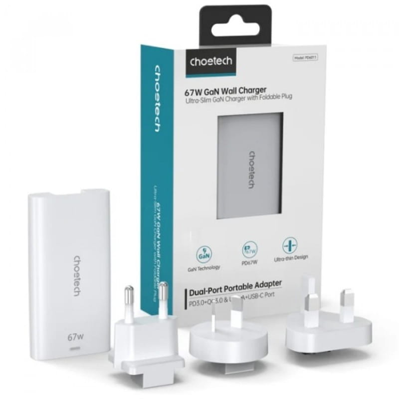 Сетевое зарядное устройство Choetech (USB-C+USB-A) White (PD6011-EU-WH)