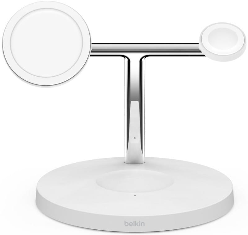 Бездротовий зарядний пристрій Belkin MagSafe iPhone 3in1 Wireless Charger White (WIZ017VFWH)