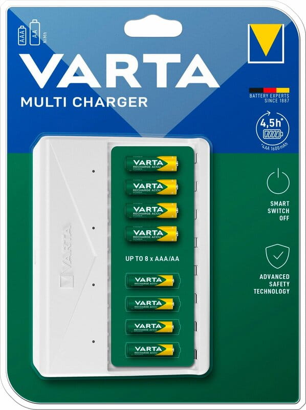 Зарядний пристрiй Varta Multi Charger 8xAA/ААА 1600mAh (57659101401)