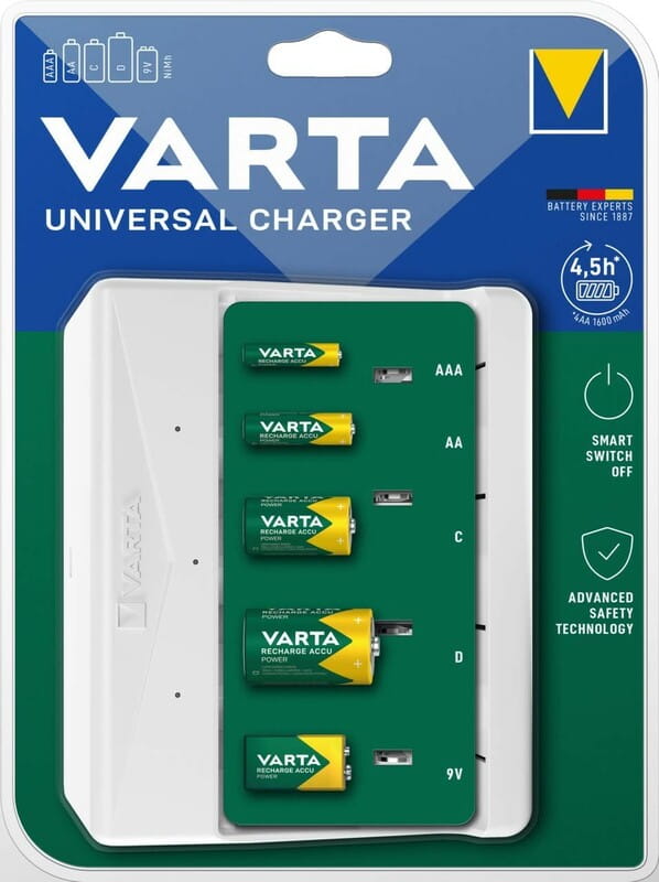 Зарядное устройство Varta Universal Charger 4xAA/ААА/C/D 1600mAh (57658101401)