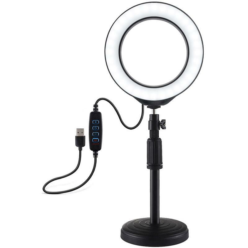Кольцевая USB LED-лампа Puluz PU392 6.2" + настольное крепление 18-28 см (PU392)