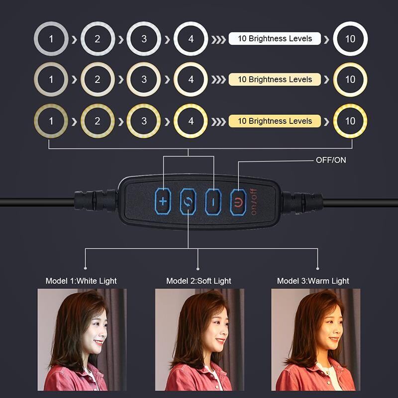 Кольцевая USB LED-лампа Puluz PKT3059B 6.2" + настольный штатив (PKT3059B)