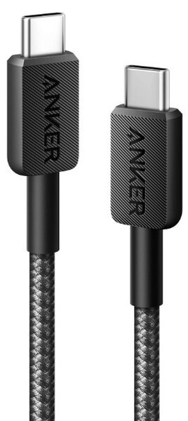 Кабель Anker 322 USB-C - USB-C, 1.8 м, Black (A81F6G11)
