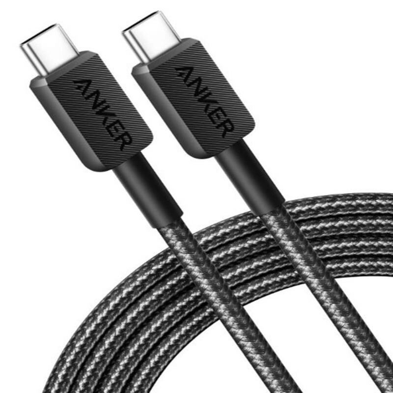 Кабель Anker 322 USB-C - USB-C, 1.8 м, Black (A81F6G11)