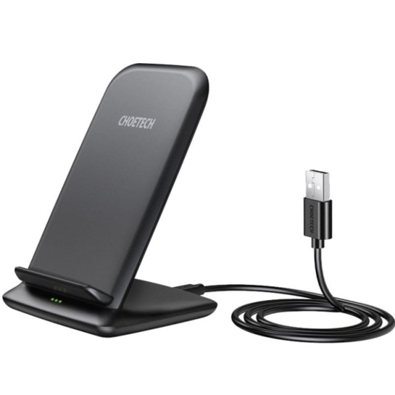 Бесповодное зарядное устройство Choetech Fast Wireless Charging Stand 2coils Black (T555-F-BK)