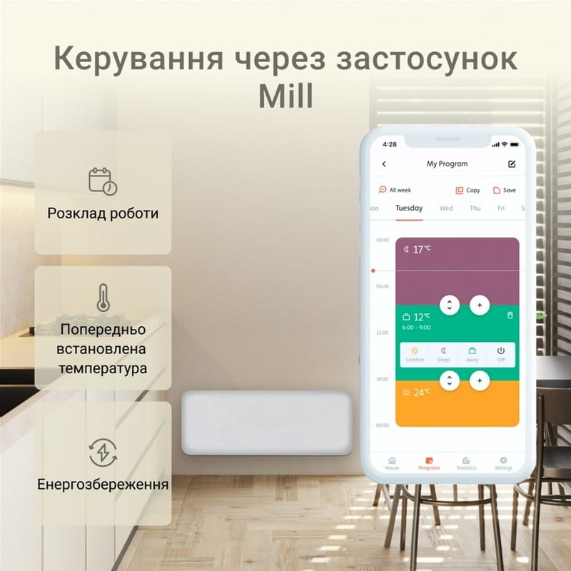 Конвектор Mill Invisible WiFi 1200W (PA1200WIFI3)