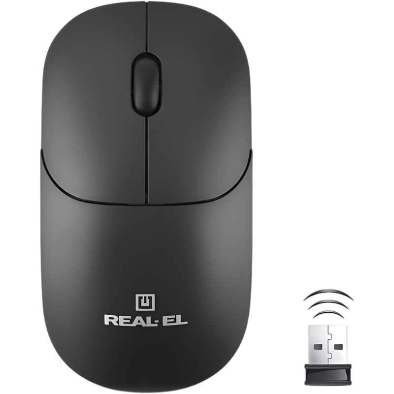 Мышь беспроводная REAL-EL RM-313 W Black