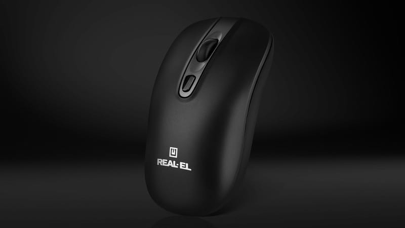 Мышь беспроводная REAL-EL RM-350W Black