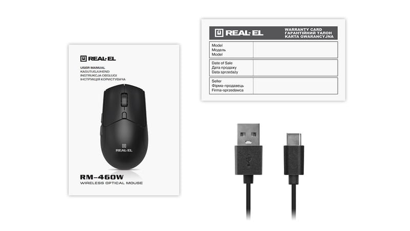 Мышь беспроводная REAL-EL RM-460W Black