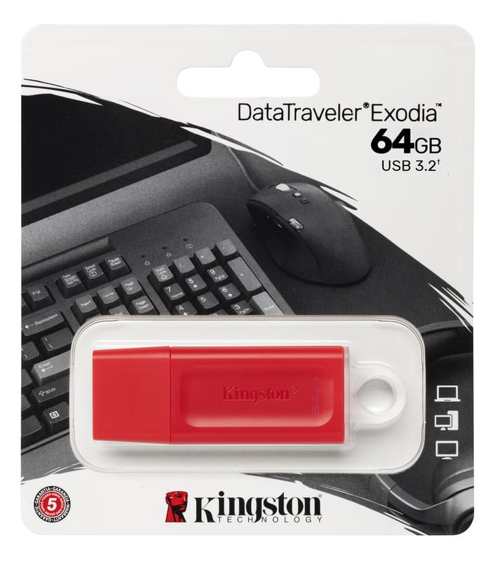 Флеш-накопитель USB3.2 64GB Kingston DataTraveler Exodia Red (KC-U2G64-7GR)