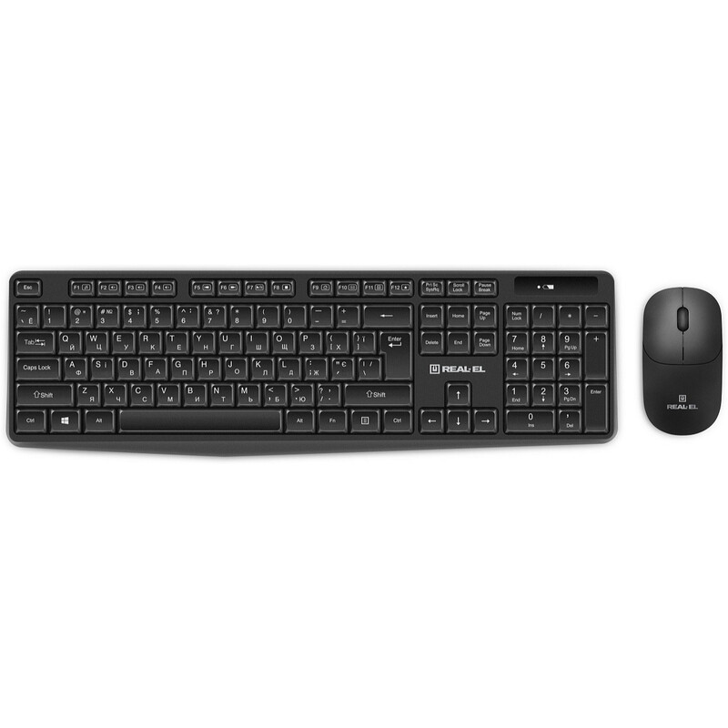 Комплект (клавиатура, мышь) беспроводной REAL-EL Kit 551W Black