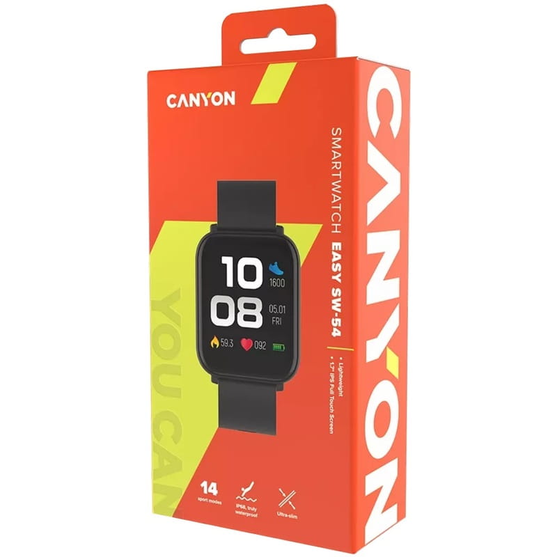 Смарт-часы Canyon Easy SW-54 Black (CNS-SW54BB)