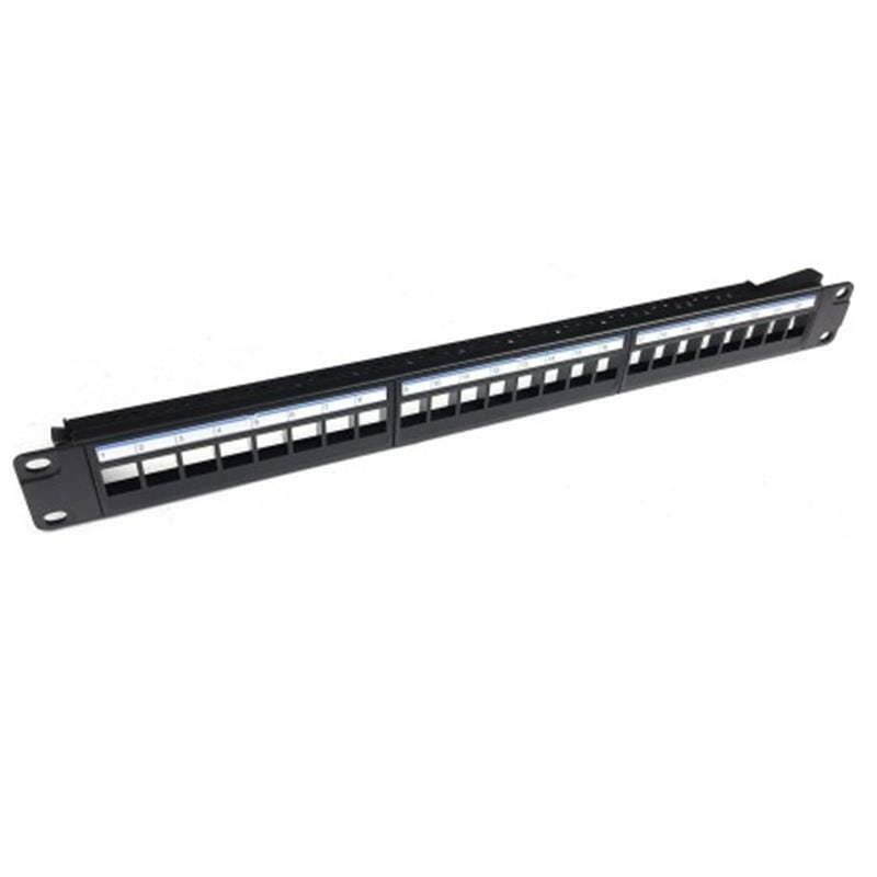 Патч-панель модульная EServer 19" 1U 24 порта, UTP, кат.5е (WT-2040A) без модулей