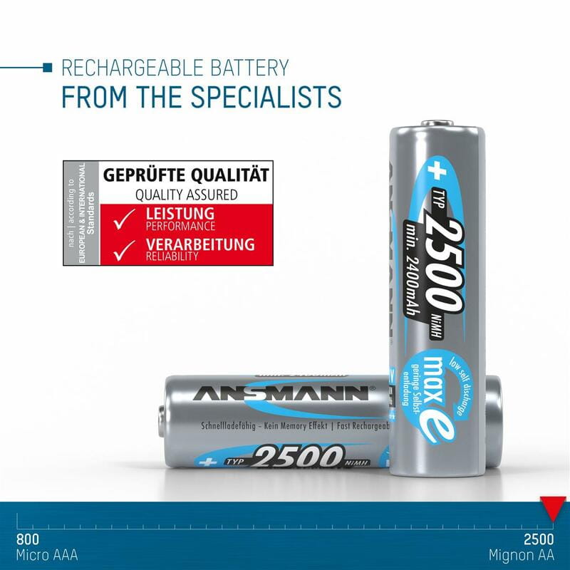 Аккумуляторы Ansmann AA/HR06 NI-MH 2500 mAh BL 4 шт
