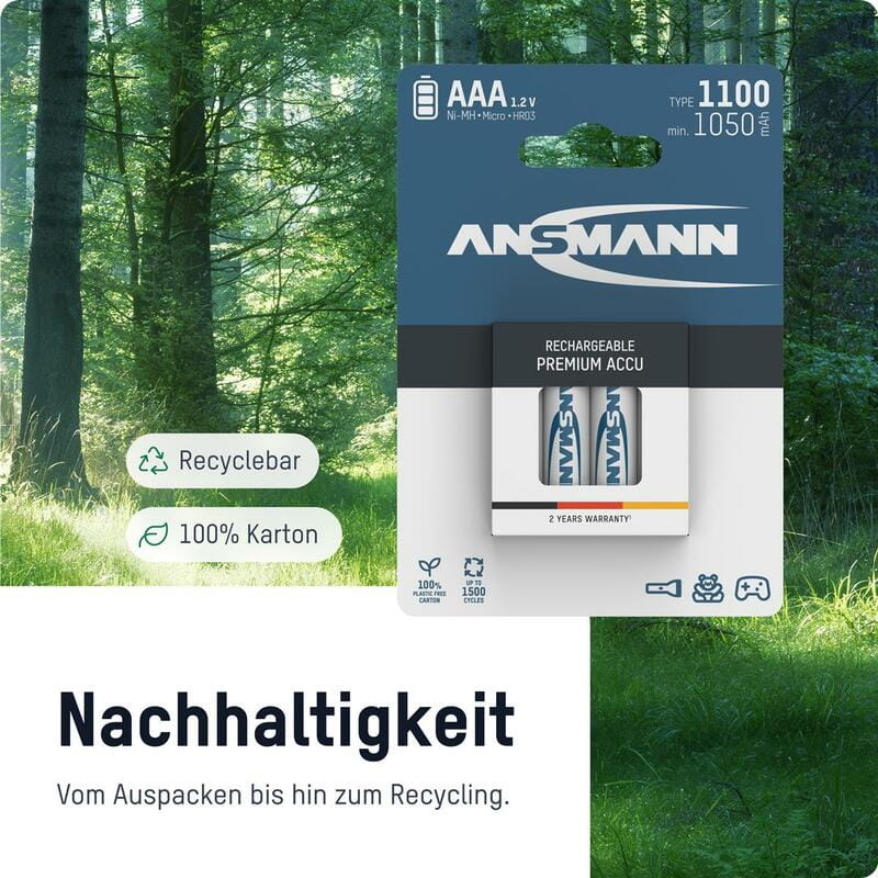 Аккумуляторы Ansmann AAA/HR03 NI-MH 1100 mAh BL 4 шт