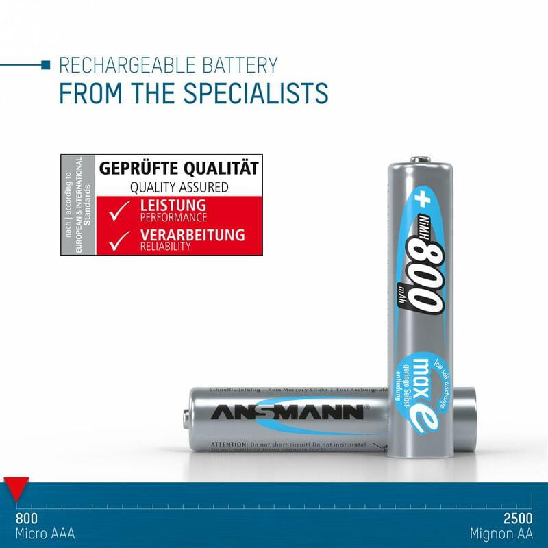 Акумулятори Ansmann AAA/HR03 NI-MH 800 mAh BL 4 шт