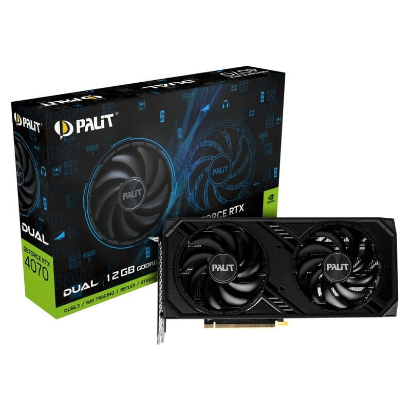 Видеокарта GF RTX 4070 12GB GDDR6 Dual Palit (NE64070019K9-1048D)