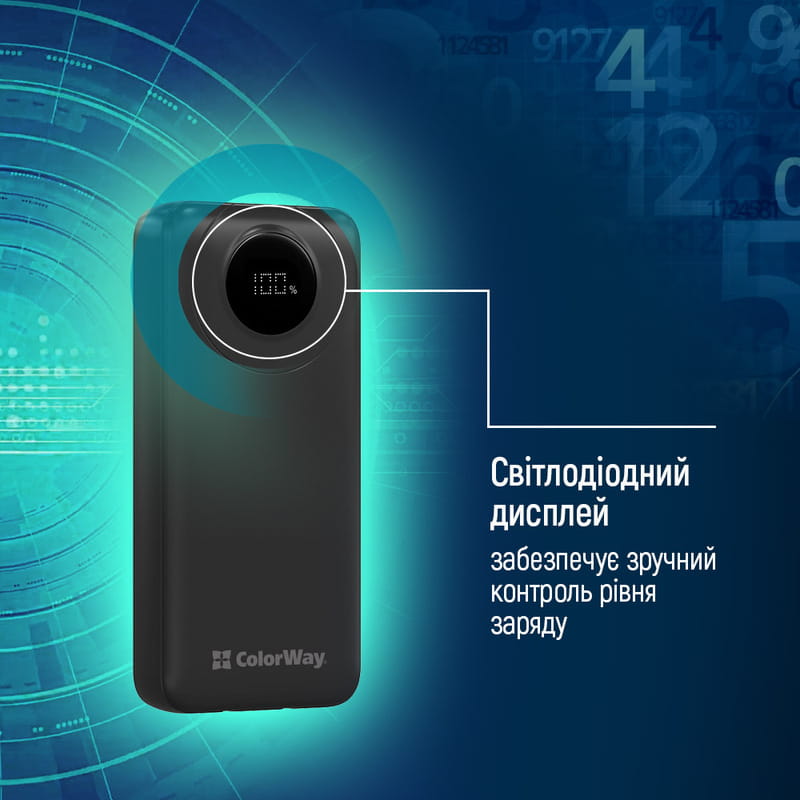 Універсальна мобільна батарея ColorWay EnergyPlus 20000mAh Black (CW-PB200LPB4BK-PDD)