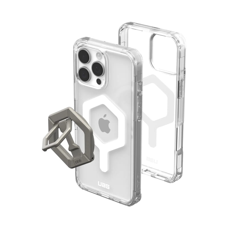 Чохол-накладка Urban Armor Gear Plyo Magsafe + Titanium ring stand для Apple iPhone 16 Pro Max Ice White (1144811BV01)