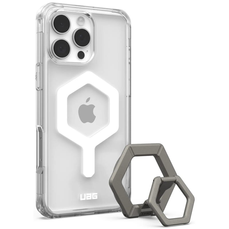 Чохол-накладка Urban Armor Gear Plyo Magsafe + Titanium ring stand для Apple iPhone 16 Pro Max Ice White (1144811BV01)