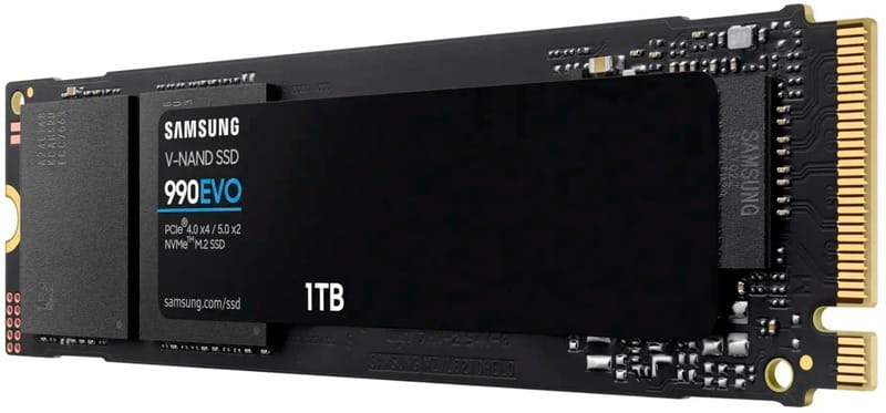 Накопитель SSD  1ТB Samsung 990 EVO Plus M.2 2280 PCIe 5.0 x2 NVMe V-NAND TLC (MZ-V9S1T0BW)
