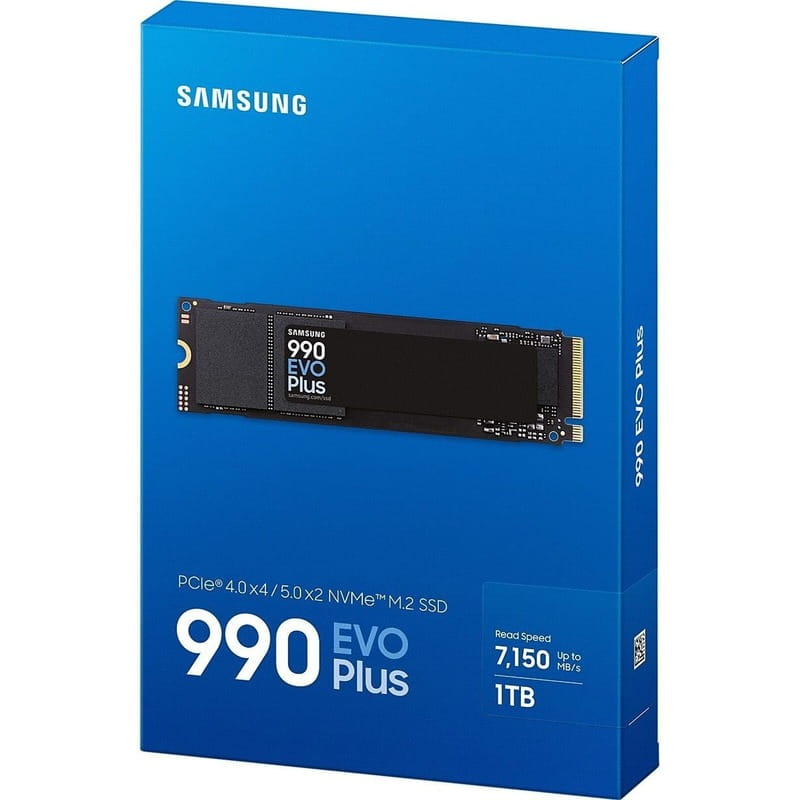 Накопитель SSD  1ТB Samsung 990 EVO Plus M.2 2280 PCIe 5.0 x4 NVMe V-NAND TLC (MZ-V9S1T0BW)