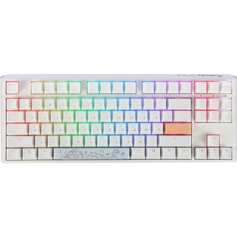 Клавіатура Ducky One 3 TKL Cherry MX Red RGB UA USB White (DKON2187ST-RUAPXPWWWSC1)