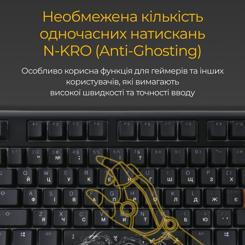 Клавиатура Ducky One 3 TKL Cherry MX Speed Silver RGB UA USB Black (DKON2187ST-PUAPXCLAWSC1)