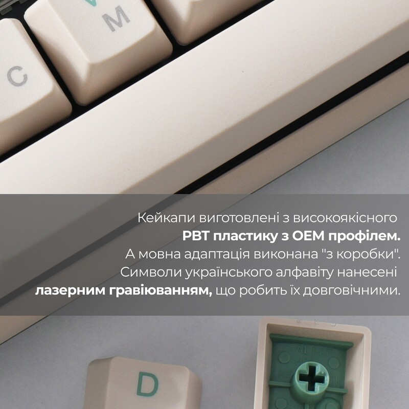 Клавіатура Ducky One 3 TKL Cherry MX Red UA USB Matcha Cream (DKON2187-RUAPXМAEGGC1)