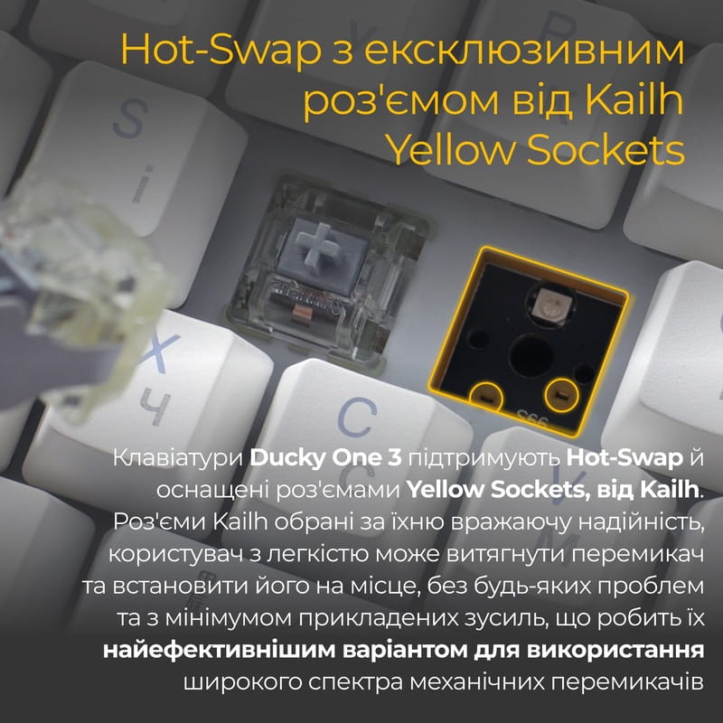 Клавиатура Ducky One 3 Cherry MX Speed Silver RGB UA USB White (DKON2108ST-PUAPXPWWWSC1)